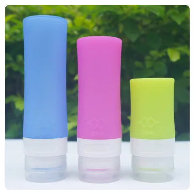Baifu Silicone Reusable Bottles Cosmetic Silicone Split Shampoo Shower Gel Fan Cosmetics Empty Bottle
