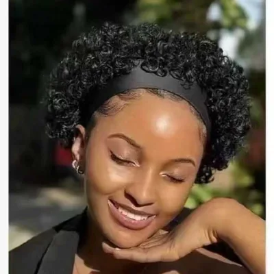 Short for Cut Headband Bob Wig Virgin Brazilian Remy Human Hair Black Women Adjustable Cap 3-Year Long-Lasting Same Day