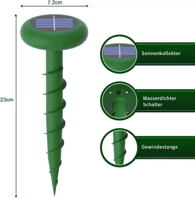 Outdoor Ultrasonic Solar Mouse Repeller Rechargeable Solid State Design Effective Pest Control for Birds Electrical Source