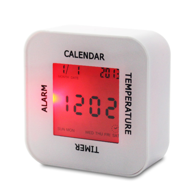 7 Color Changing Multifunction Cartoon LCD Clock Alarm Clock With Led Light Electronic Clock Time Alarm Calendar Temperature
