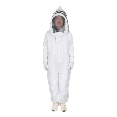Beekeeping Suit with Veil Hood and Zipper Fully Body Durable Beekeeper Suite with XXXL Size Bee Suit
