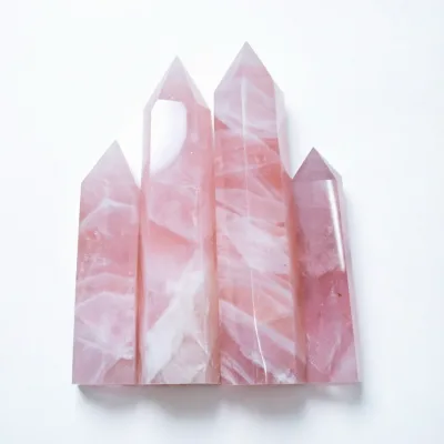 Wholesale Natural Big Size Rose Quartz Tower Products Hand Carved for Home Decor Gift