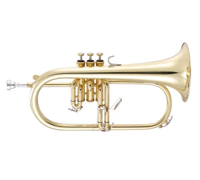 SEASOUND Factory High Quality Cheap Three Pistons Bb Gold Flugel Horn JYFG410