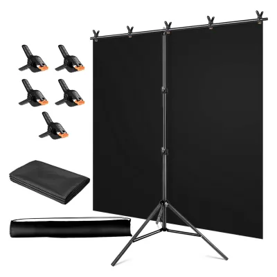2x1.5m Multi Color Chroma Key Screen Backdrop T-Shaped Adjustable Background Stand for Cross Border Live Broadcast Photography