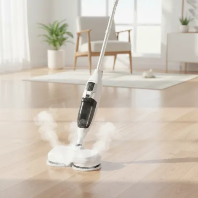 Electric Steam Spin Mop with 3-Level Adjustable Steam up to 28g/min for Professional Steam Cleaner Carpet and Tile