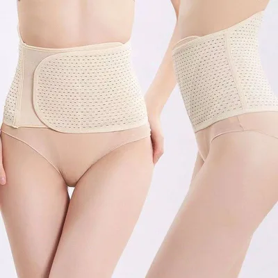 Postpartum Body Shaping Waist Trimmer for Velcro Perforated Breathable Belly Tightening Belt with Waist-Sealed Design
