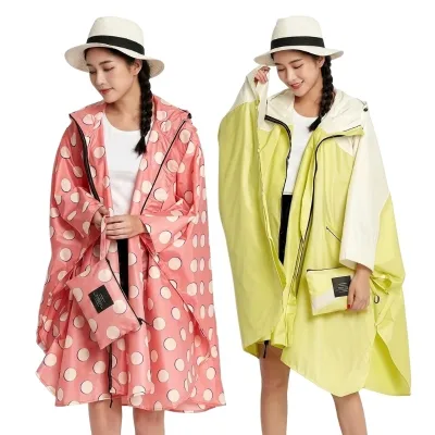 Stylish Multi-Style Oversized Hooded Zipper Rain Poncho | Lightweight Waterproof with Pocket & Storage Bag | Custom for Outdoor