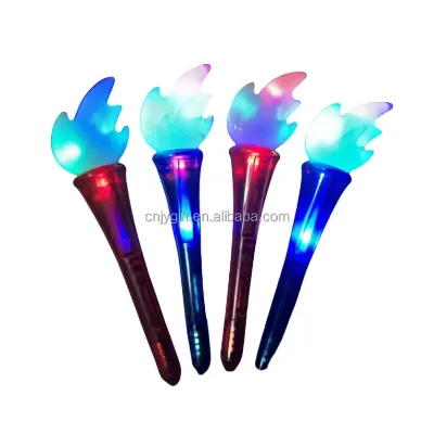 LED Glowing Torch Prop Light up Torch Toy Glow Sticks Flame Handheld Flashlight Lighting Sticks