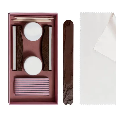 Wooden Nail File Buffer Manicure Set Reusable Nail Sanding Blocks Polishing Strips Cleaning Cloth DIY Nail Art Tools Kit