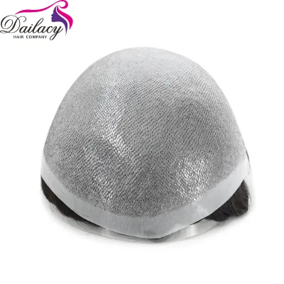 Thin Skin BIO 100% density 8" V Loop front human natural hair men toupee replacement hair stysem