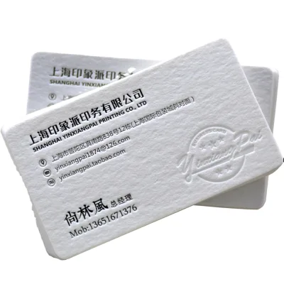 Elegant Custom Design Cotton Paper Business Card With Embossing logo Foil Stamping logo Accept OEM Order High Quality Paper