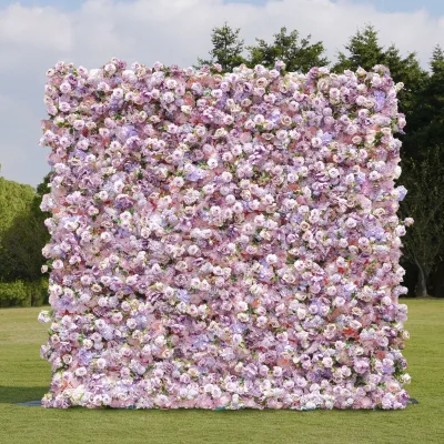 Wall Classic Pink Rose 3D Artificial Flowers Wall Flower Panel Luckygoods Flower Backdrop for Event Party Decoration
