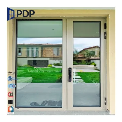 PDP Minimalist Customized Art Glass Aluminum Interior Shower Casement Door Swing