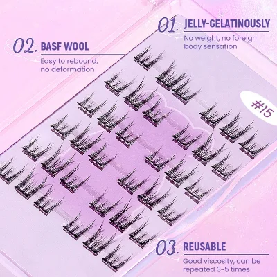 High Quality Wispy Segment Cluster Lashes Custom Diy False Eyelash Clusters Set Fluffy Individual Grafting Lashes Clusters