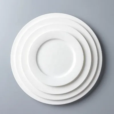 Classic Solid Polished Dinner Plates Eco-Friendly Food Grade Dishwasher & Microwave Safe Steak Dessert Plate OEM Logo