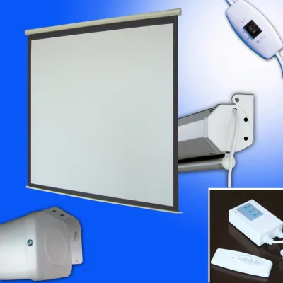 72 Inch 4:03 Grey Fiberglass Matte White Projection Screen Motorized for ultra Short Focus Projectors