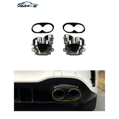 AMP-Z Hot Sales Retrofit Parts Exhaust Tips Pipe Exits for Mercedes Benz a Class W177 A35 CLA35 GLB35 AMG 2018-2020