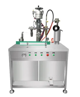 Best Quality Semi Automatic Aerosol Filling Machine Manufacturer Stainless Steel Automatic Aerosol Filling Machine