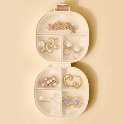 Support OEM Hot Selling Small Square Plastic Desktop Jewelry Organizer Stackable Storage Boxes for Medicine & Pill Cases