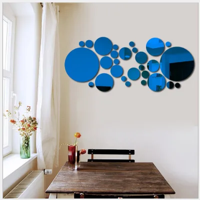 Creative 3D Acrylic Wall Stickers Mirror Decor Bedroom Living Room TV Background Wall Decoration Round Mirror Stickers