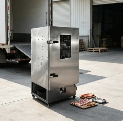 Energy Saving Large Internal Space Meat Smoke Oven with Deep Waste Water Collecting Tray for Off Grid Remote Farm