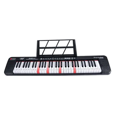 BDMUSIC BD-668D 61-Key Electronic Keyboard Organ for Kids Built-in Speaker AA Battery Powered Lighted Keys 200 Tones/Rhythms
