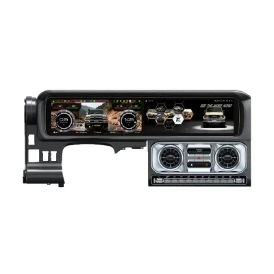 24.6 Inch Android Dual Screen Car GPS Navigator for Toyota FJ Cruiser 2007-2024, 8 Core Multimedia Radio Support Car Play Auto