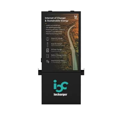 IP66 2x22kW Floor-mounted OCPP 1.6J OCPP 2.0.1 EV Charging Station Wallbox with 55 Inch Advertising Screen