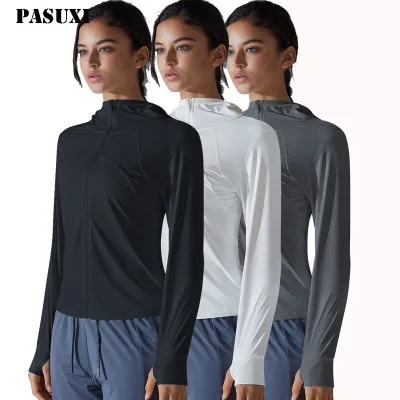 PASUXI 2025 Custom Women UPF 50+ Rash Guard Shirts With Mask Hoodie UV Protection Long Sleeve Yoga Jacket