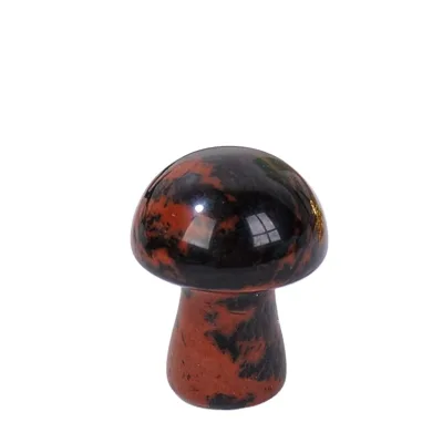 2026 Wholesale Cheapest Natural Gemstone Crafts Healing Quartz Mini Mahogany Obsidian Mushroom Carved Crystal Mushroom