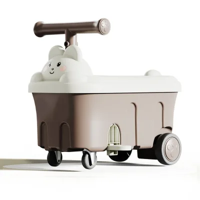 New Kidsren's Universal Wheel Scooter 1-6 Years Old Baby Toy Car Walker Plastic Ride-on Toy Battery Power Storage Gift