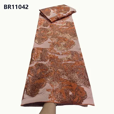 Wholesale QIDA Brand 51-52 Inches Width Polyester Colorful African Jacquard Brocade Lace Fabric for Wedding Dresses Parties