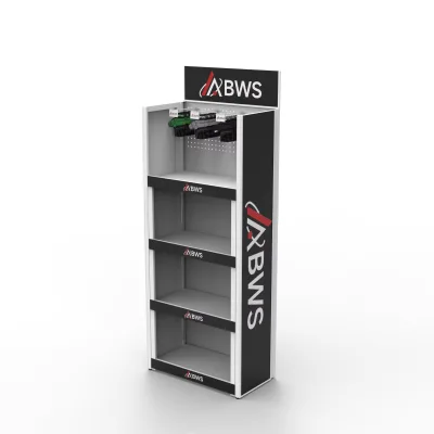Hardware Accessories Fold up Clothes Metal Display Racks with Shelf and Hooks High Load Bearing Rack Supermarket Retail Store