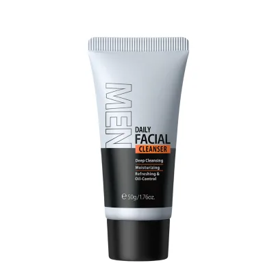 Men's Facial Cleanser Private Label Deep Cleansing Blackhead Remover Oil Control Face Wash Cream All Skin Types 50ml