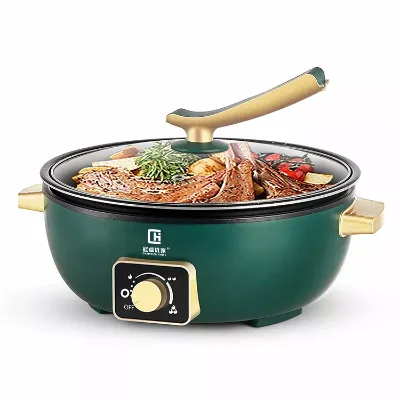 Kitchen Equipment Round Grill New Deign Electric Frying Pan With Glass Lid Cooking Skillet for Home Using