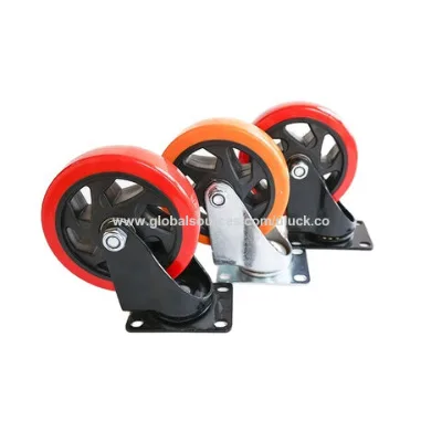 Heavy duty caster wheels RED Pu caster wheels 4 inch industrial wheel