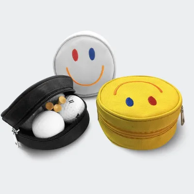 2025 Korean Version Portable Zipper Golf Waist Accessories Bag with for Smiley Face Cover Golf Bag