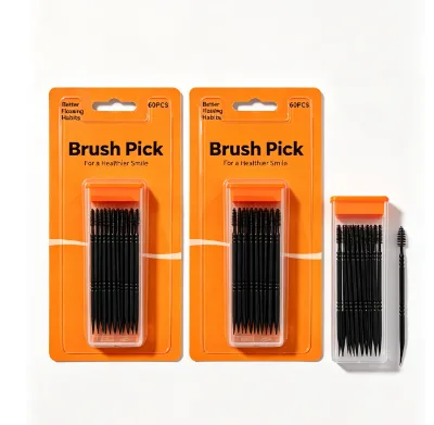 Colored Plastic Toothpick Brush Picks Dental Picks Bristle Pick GMP Factory Color OEM Artwork Designed for You