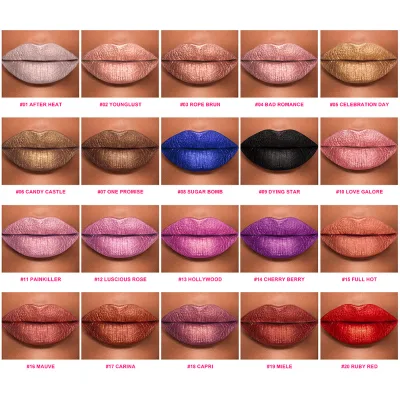 Wholesale Private Label Vegan Cruelty Free Shimmering Glitter Stain Lip Long Lasting Waterproof Non-stick Pearlescent Lipstick