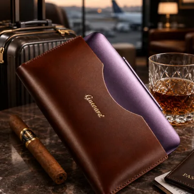 Aluminum Magnesium Alloy Lacquered Surface Cigar Humidor Case Sponge Liner Portable Travel Storage Box Custom Logo Cigar Case