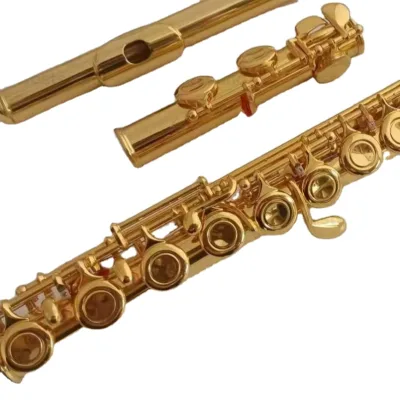16-Hole Closed-Ended Gold C/E Key Column Style Student Flute Beginner Entry-Level Professional Grading Performance