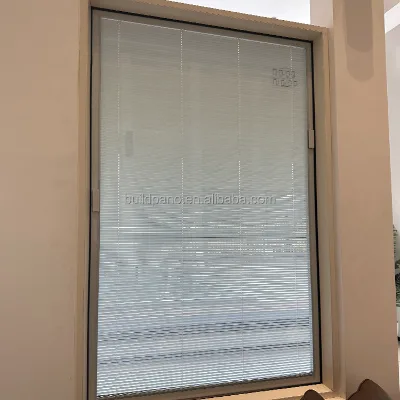 American Hotel Modern Design Fixed Window Louvers Glass Thermal Brake Aluminum Frame Vertical Opening Pattern Plastic Material