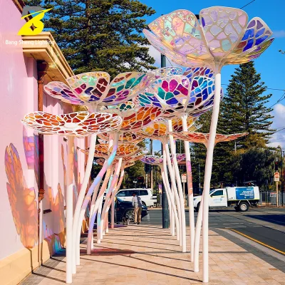 Petal Landscape Light  Color Glass Modern Art Style for Cultural Tourism Street Leisure Block