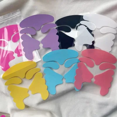 5 in 1 Custom logo Anti-wrinkle Pad Reusable Under Eye Patches Silicone Face Patch Forehand Cheek Skin Care Silicone Patches