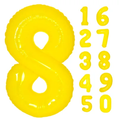 40-Inch Giant Yellow Mylar Foil Number Balloons From 0 to 9 for Christmas Party Decorations and Birthday Celebrations