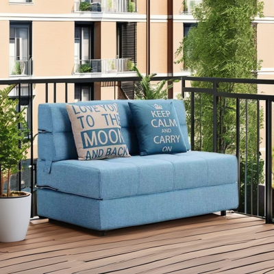 Convertible Fold Out Chair Bed Sleeper Foam Floor Mattress Folding Sofa Foldable Futon Couch Bed with Fabric Upholstery Pillow