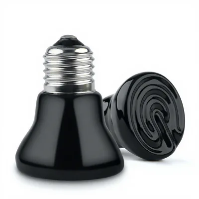 55mm Mini Black E27 Ceramic Reptile Heat Lamp Bulb Far Infrared Ceramic Heater Bulb
