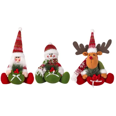 DANCURKEY Santa Claus, Snowman, and Reindeer Standing Statue Set - Personalized Christmas Gift