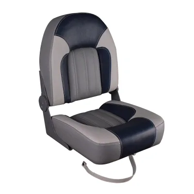 High Strap Hinged Foldable Seat Gray Blue Marine Boat Supply