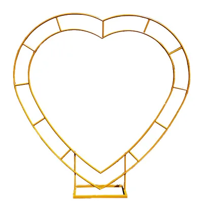 Luxury Heart Shape Shelf Wedding Arrangement Double Layer Metal Iron Arch Party Prop Frame Balloon Flower Stand